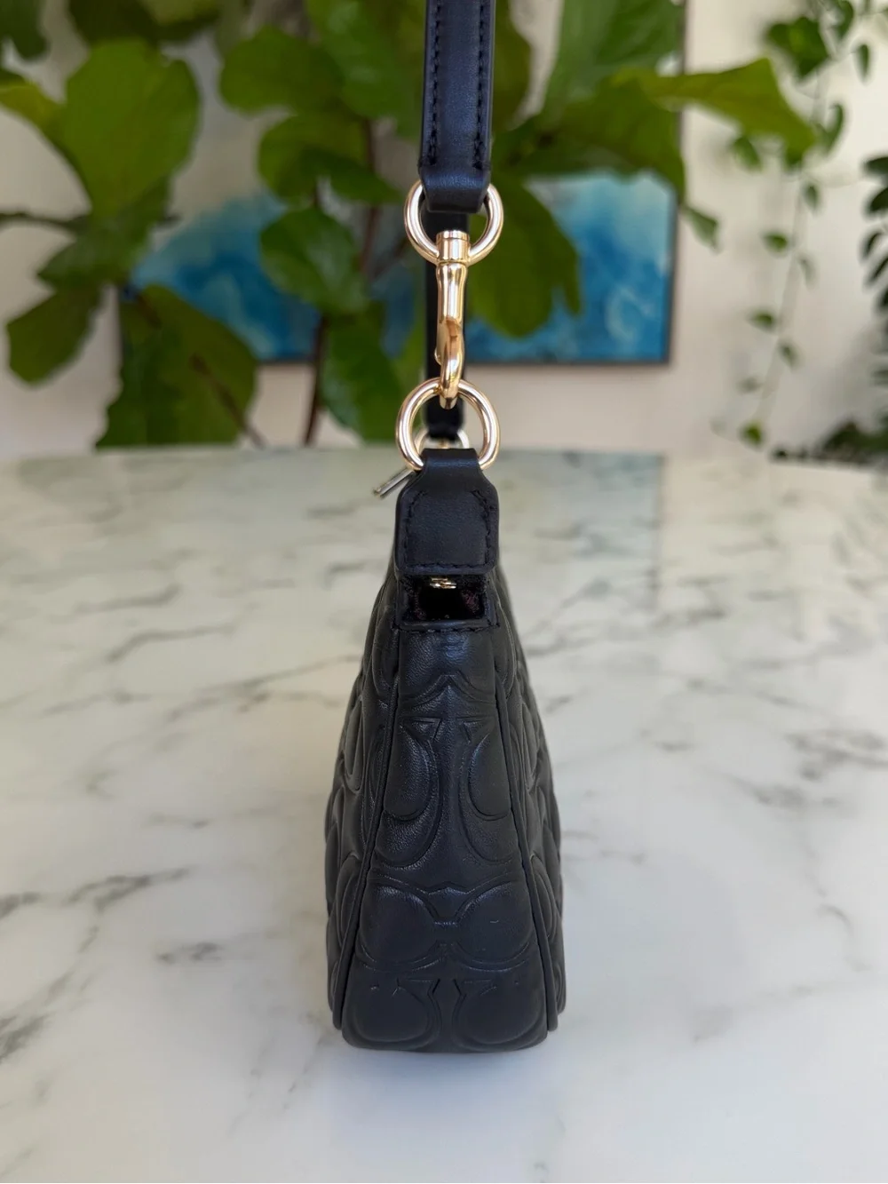 Coach Nolita 19 In Signature Leather CZ456 Black Mini Shoulder Bag Wristlet